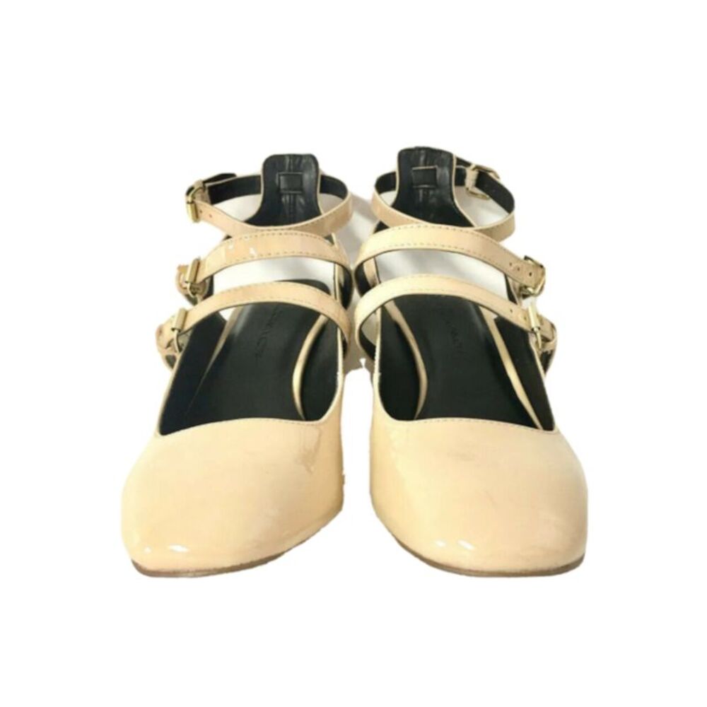 REBECCA MINKOFF Womens Beige Mary Jane Brandy Toe Block Heel Leather Pumps 9 M